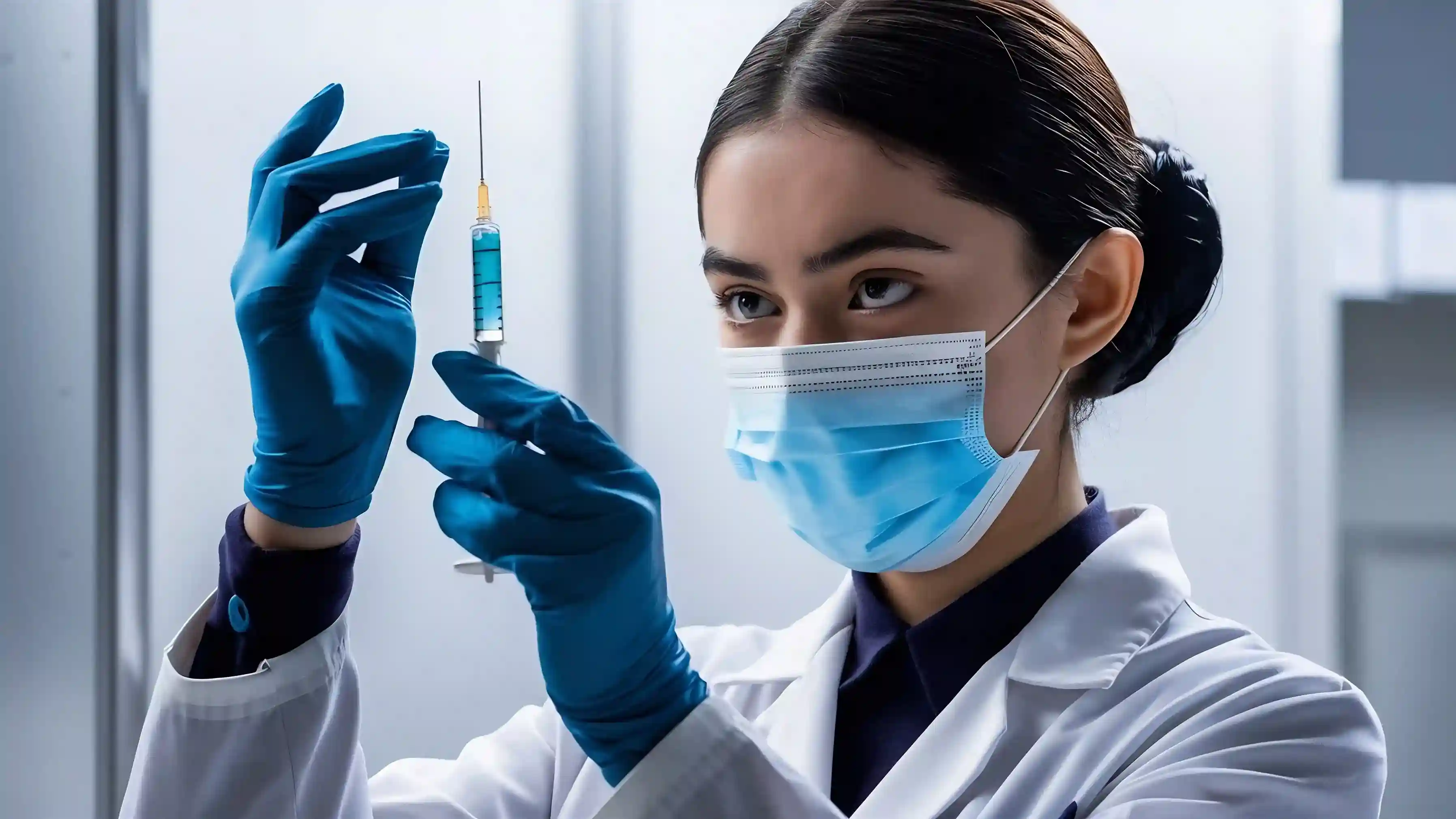 medical professional holding syringe